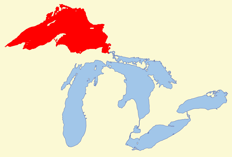 Map of the Great Lakes