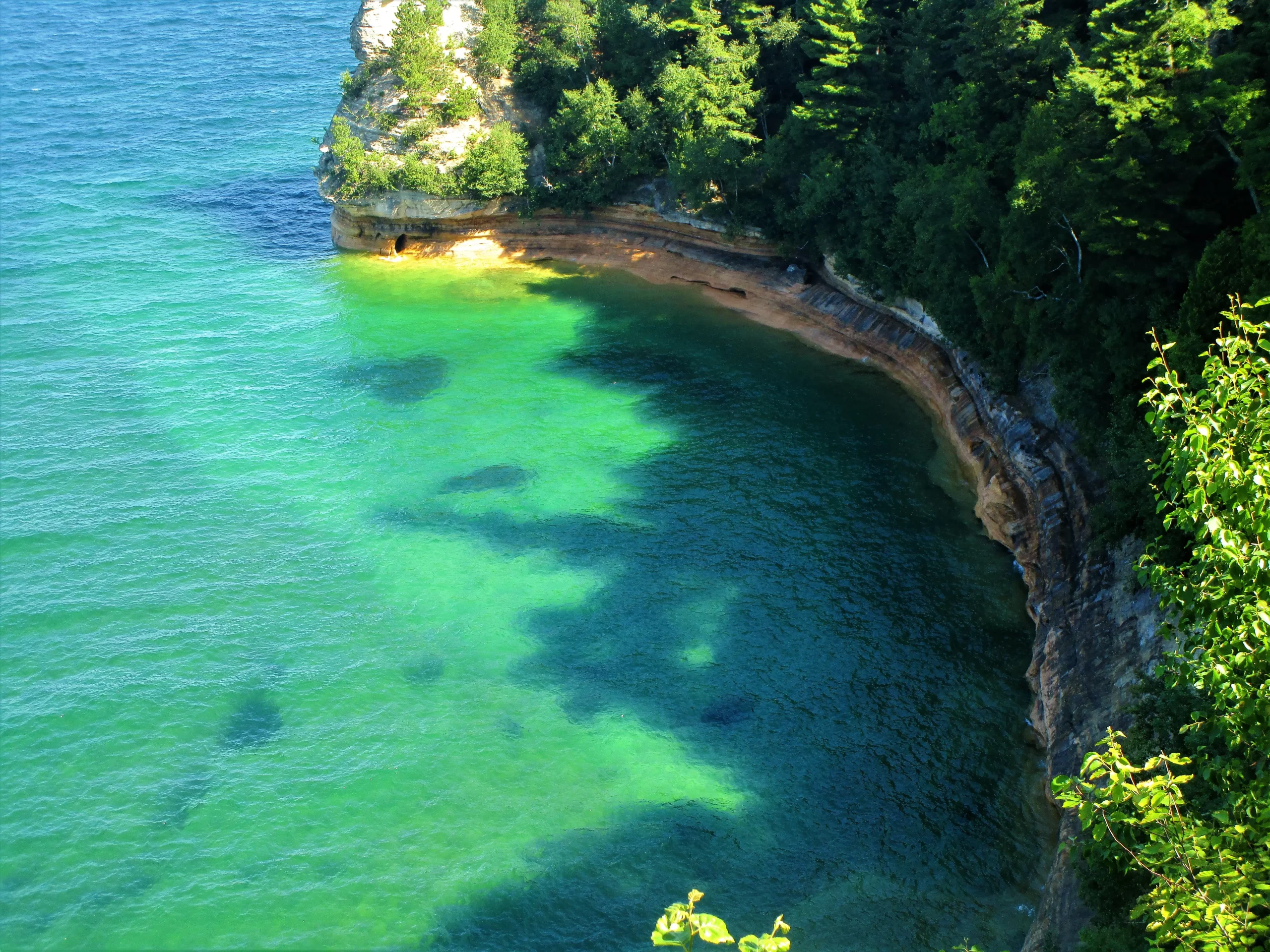 North Shore of Lake Superior with clear blue water.