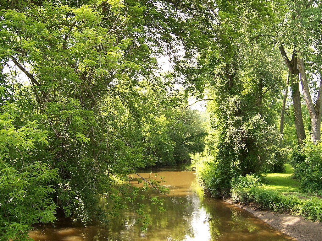 Kayaking near Rochester, NY in Irondequoit Creek.