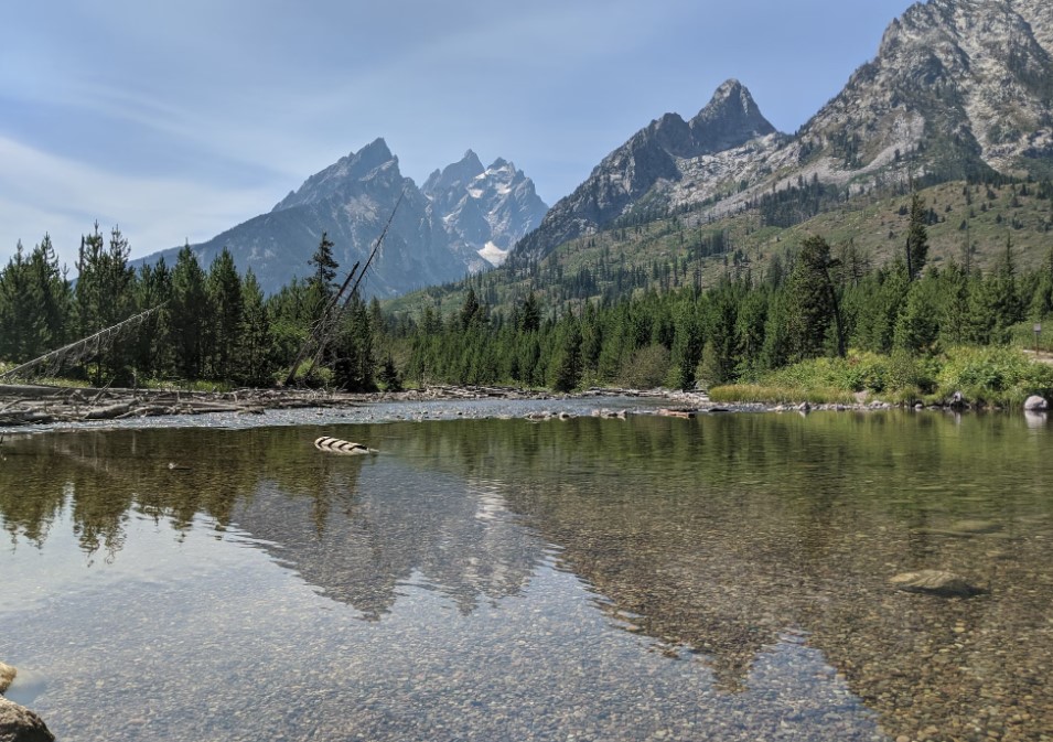 Grand Teton Mountains with Crystal Clear Water 