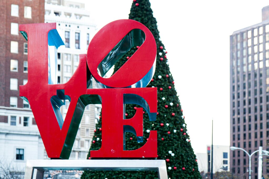 Love Park Sign on Arch Street in Philadelphia