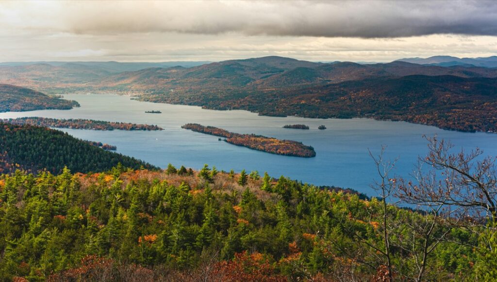 Wineries in Saratoga Springs NY are best visited when the leaves on the rolling hills are changing color as seen here. 
