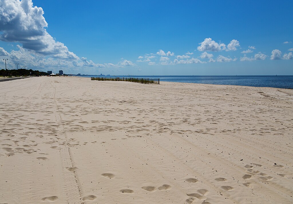 A beach on the Gulf of Mexico near Gulfport, Mississippi.